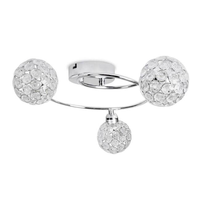 EONLION 3 Way Ceiling Light Fitting Acrylic Jewel Shades in Silver - image 1