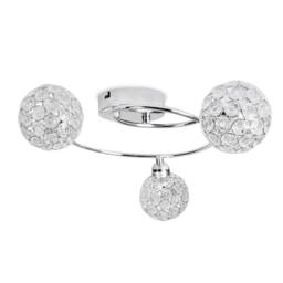 EONLION 3 Way Ceiling Light Fitting Acrylic Jewel Shades in Silver - thumbnail 1