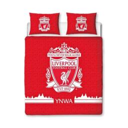 Liverpool FC Tone Duvet Cover Set in Red - Size: Double