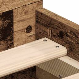 Berkfield Home Bed Frame without Mattress Old Wood 90x200cm Engineered Wood in Brown - Size: 90x200 cm - thumbnail 9