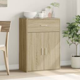Berkfield Home Sideboard Sonoma Oak 60x30x84 cm Engineered Wood in Light Tan - Size: 60 x 30 x 84 cm - thumbnail 1