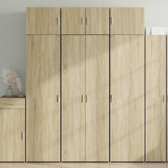 Berkfield Home Highboard Sonoma Oak 70x42.5x185 cm Engineered Wood in Light Oak - image 1
