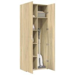 Berkfield Home Highboard Sonoma Oak 70x42.5x185 cm Engineered Wood in Light Oak - thumbnail 3