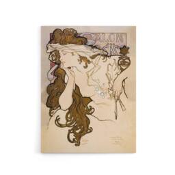 "Artery8 Salon des Cent Vintage French Drawing Canvas Wall Art Print Mucha in Beige - Size: W18"" x H24""" - thumbnail 1