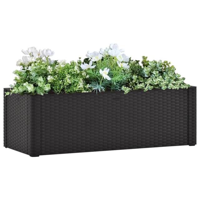 Berkfield Home Garden Raised Bed with Self Watering System Anthracite 100x43x33 cm in Black - Size: 100 x 43 x 33 cm - image 1