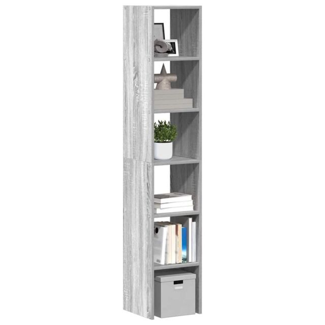 Berkfield Home Bookcases 2 pcs Stackable Grey Sonoma 30x30x80 cm Engineered Wood - Size: 30 x 30 x 80 cm - image 1