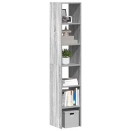 Berkfield Home Bookcases 2 pcs Stackable Grey Sonoma 30x30x80 cm Engineered Wood - Size: 30 x 30 x 80 cm - thumbnail 1