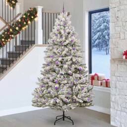 Berkfield Home Artificial Christmas Tree Green & White 270 cm PVC & Metal - thumbnail 1