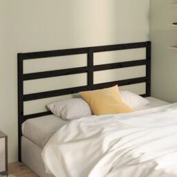 Berkfield Home Bed Headboard Black 126x4x100 cm Solid Wood Pine - Size: 126 x 4 x 100 cm - thumbnail 3