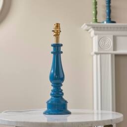 Netlighting Myrtle Blue Table Lamp Orange Fabric Zigzag Shade 25cm B22 - thumbnail 4