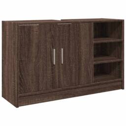 Berkfield Home Sink Cabinet Brown Oak 90x29x55 cm Engineered Wood - Size: 90 x 29 x 55 cm - thumbnail 3
