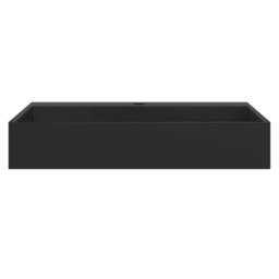 Berkfield Home Wash Basin 60x38x11 cm Mineral Cast/Marble Cast Matt Black - Size: 60 x 38 x 11 cm - thumbnail 4