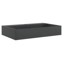 Berkfield Home Wash Basin 60x38x11 cm Mineral Cast/Marble Cast Matt Black - Size: 60 x 38 x 11 cm