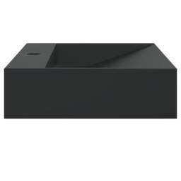 Berkfield Home Wash Basin 60x38x11 cm Mineral Cast/Marble Cast Matt Black - Size: 60 x 38 x 11 cm - thumbnail 5