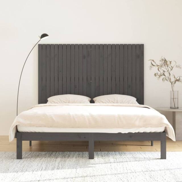 Berkfield Home Wall Headboard Grey 166x3x110 cm Solid Wood Pine - Size: 166 x 3 x 110 cm - image 1
