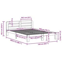 Berkfield Home Decorative Bed Frame without Mattress Wax Brown 140x200 cm Solid - thumbnail 9