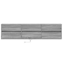 Berkfield Home TV Wall Cabinet with LED Grey Sonoma 180x31x45 cm - Size: 180 x 31 x 45 cm - thumbnail 6