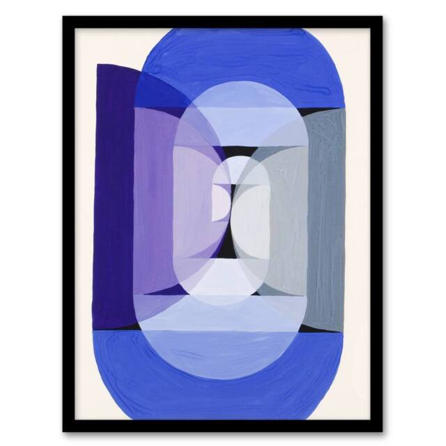 Artery8 Joseph Schillinger Abstract Blue Gray Violet Wheel Framed Art Print - Size: A4 - image 1