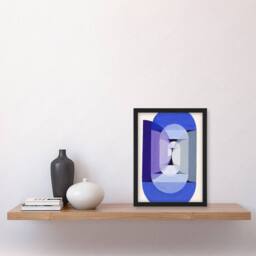 Artery8 Joseph Schillinger Abstract Blue Gray Violet Wheel Framed Art Print - Size: A4 - thumbnail 4