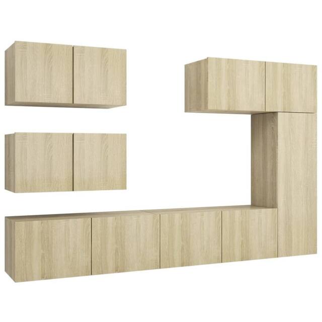 Berkfield Home 6 Piece TV Cabinet Set Sonoma Oak Engineered Wood in Light Oak - image 1