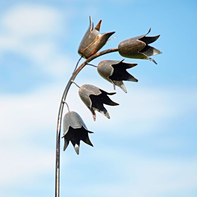 Paper High Metal Bluebell Garden Stake in Bronze - image 1