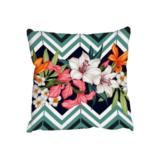 Benjamin Tate Design Tropical leaves & flowers (Outdoor Cushion)