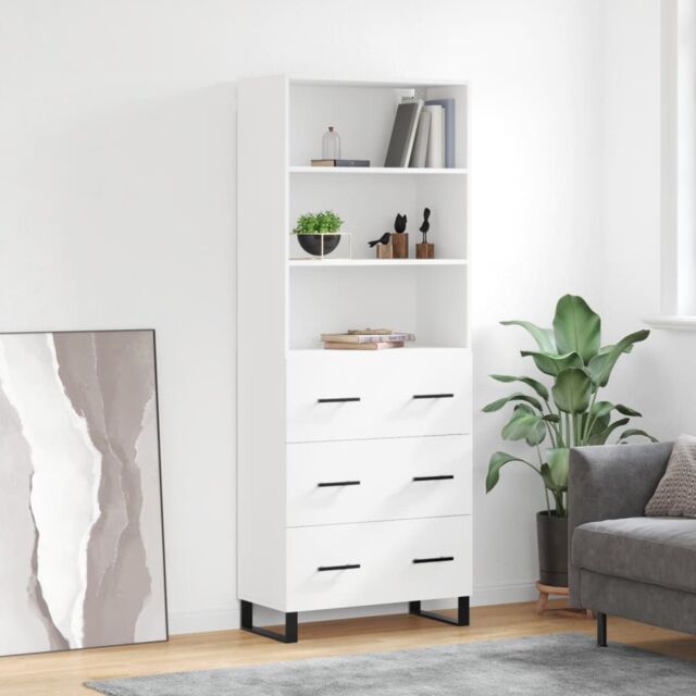 Berkfield Home Highboard White 69.5x34x180 cm Engineered Wood - image 1