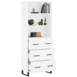 Berkfield Home Highboard White 69.5x34x180 cm Engineered Wood - thumbnail 3