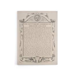 "Artery8 Gettysburg Address Abraham Lincoln Canvas Wall Art Print in Beige - Size: W18"" x H24""" - thumbnail 1