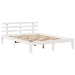 Berkfield Home Bed Frame with Headboard without Mattress White 120x200 cm - Size: Small Double - thumbnail 5