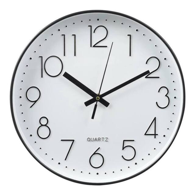 "Kelvenix 12"" Round Wall Clock Simple Kitchen Bedroom Home in White - Size: 0.6m2" - image 1