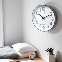 "Kelvenix 12"" Round Wall Clock Simple Kitchen Bedroom Home in White - Size: 0.6m2" - thumbnail 3