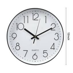 "Kelvenix 12"" Round Wall Clock Simple Kitchen Bedroom Home in White - Size: 0.6m2" - thumbnail 2