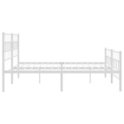 Berkfield Home Metal Bed Frame with Headboard & Footboard White 193x203 cm - thumbnail 6