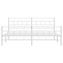 Berkfield Home Metal Bed Frame with Headboard & Footboard White 193x203 cm - thumbnail 5