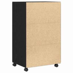 Berkfield Home Rolling Cabinet Black Oak 55x40x91 cm Engineered Wood - Size: 55 x 40 x 91 cm - thumbnail 6