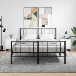 Berkfield Home Elegant Bedside Cabinets 2 pcs High Gloss White 40x30x50 cm Engin - Size: 40 x 30 x 50 cm - thumbnail 2