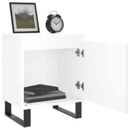 Berkfield Home Elegant Bedside Cabinets 2 pcs High Gloss White 40x30x50 cm Engin - Size: 40 x 30 x 50 cm - thumbnail 4