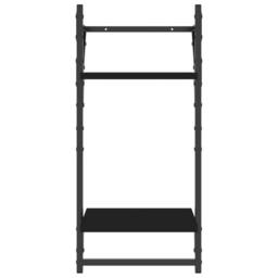 Berkfield Home 2-Tier Wall Shelves with Bars 2 pcs Black 30x25x65 cm - Size: 30 x 25 x 65 cm - thumbnail 5