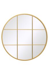 "MirrorOutlet Gold Metal Framed Round Window Wall Mirror 31"" X 31"" (80x80CM) - Size: 1 Pack" - thumbnail 4