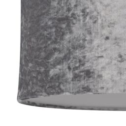 First Choice Lighting Set of 2 Romana - Brushed Chrome Touch Table Lamps Grey Velvet Shades in Silver - thumbnail 4