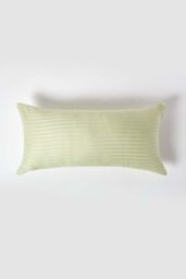 Homescapes Continental Egyptian Cotton Pillowcase 330 TC, 40 x 80 cm in Green - thumbnail 1