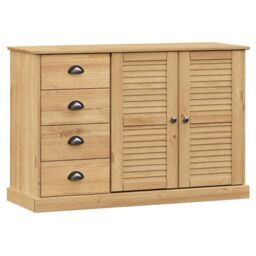 Berkfield Home Sideboard with Drawers VIGO 113x40x75 cm Solid Wood Pine in Brown - Size: 113 x 40 x 75 cm - thumbnail 2