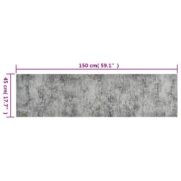 Berkfield Home Kitchen Rug Washable Beton 45x150 cm Velvet in Grey - thumbnail 5