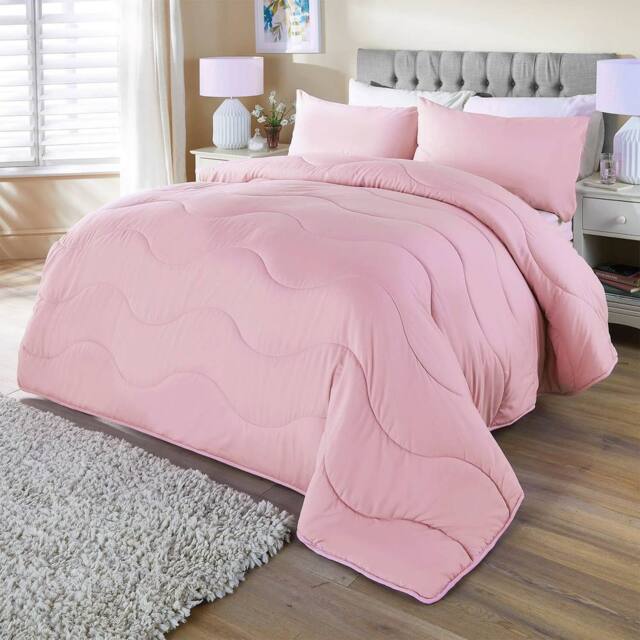 Casa Bonita Duvet with Integrated Soft Cover, Machine Washable, Non-Allergenic in Pink - Size: Single - image 1