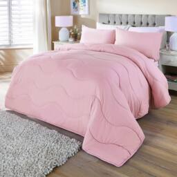 Casa Bonita Duvet with Integrated Soft Cover, Machine Washable, Non-Allergenic in Pink - Size: Single
