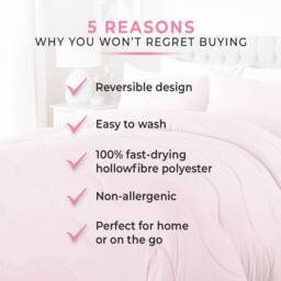 Casa Bonita Duvet with Integrated Soft Cover, Machine Washable, Non-Allergenic in Pink - Size: Single - thumbnail 4