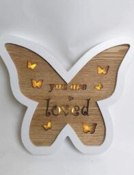 Shatchi Wooden Butterfly Table Top Decoration Christmas Gift in White - thumbnail 2