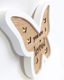 Shatchi Wooden Butterfly Table Top Decoration Christmas Gift in White - thumbnail 4