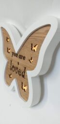 Shatchi Wooden Butterfly Table Top Decoration Christmas Gift in White - thumbnail 1